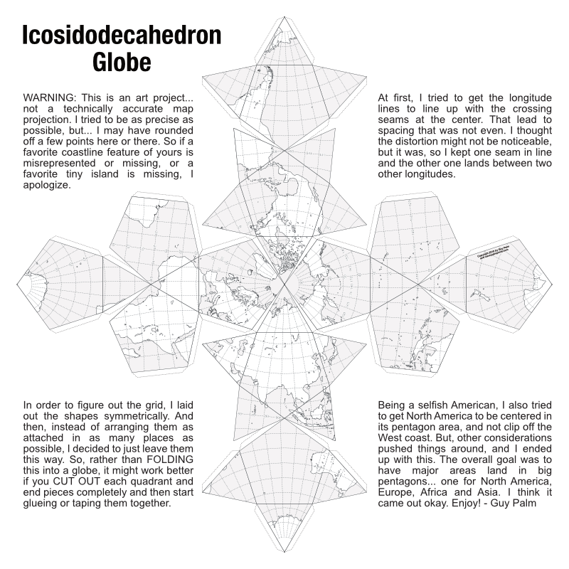 Icosidodecahedron Globe BW